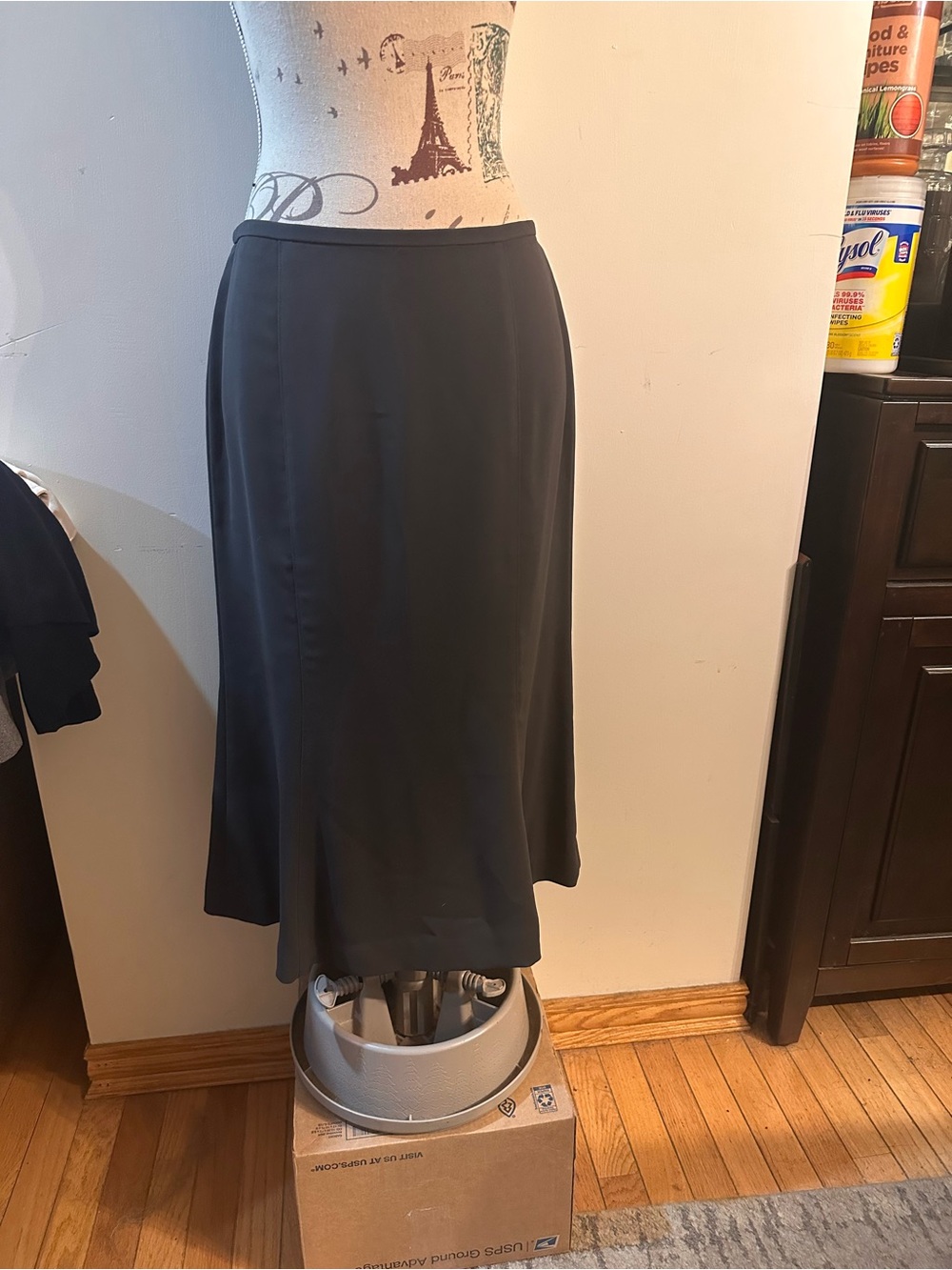 Yansi Fugel Black Midi A-Line Skirt